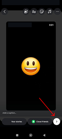 Adding a reel to Facebook story