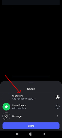cross promoting a reel to Facebook and Instagram