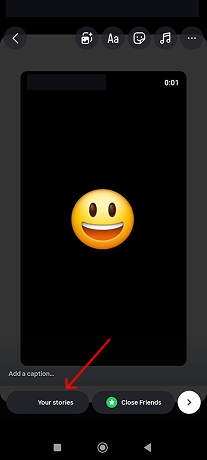 Publishing a reel to your Instagram story