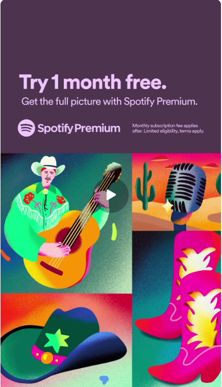 Animated Facebook ad example by Spotify