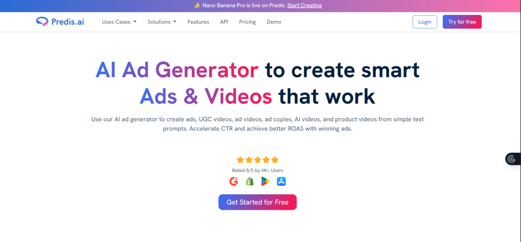Predis AI tool home page