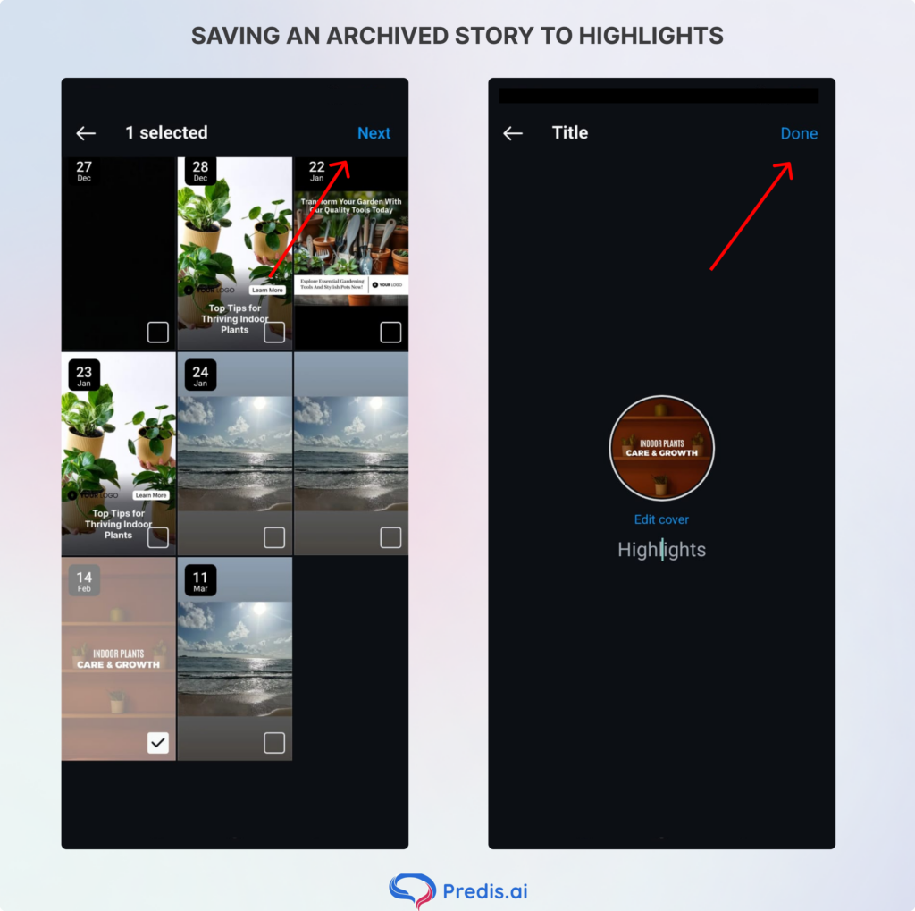 Create Instagram highlights from archive