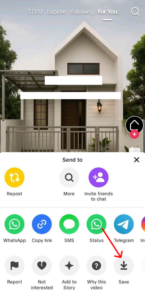 Using the save button in TikTok to archive videos