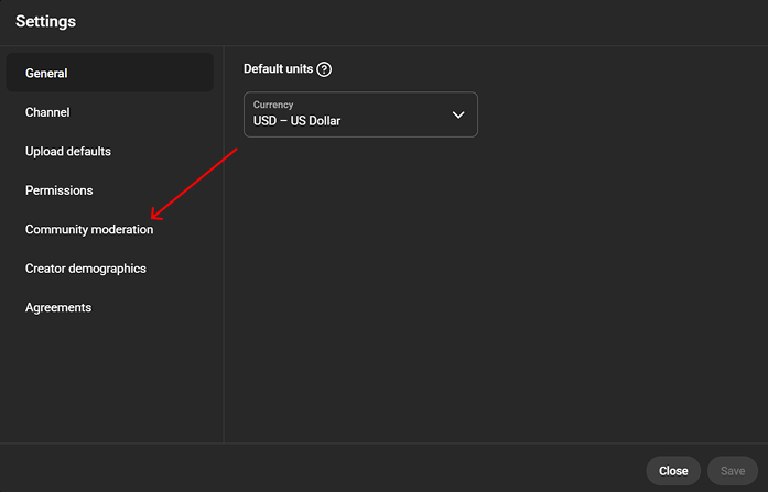 Finding 'Automated Filters' in the Community Tab