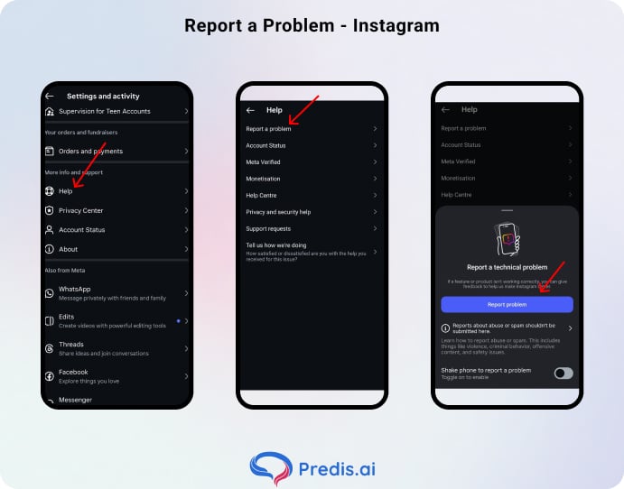 How to report a problem on Instagram?