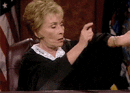 Judge judy gif of tapping on the watch