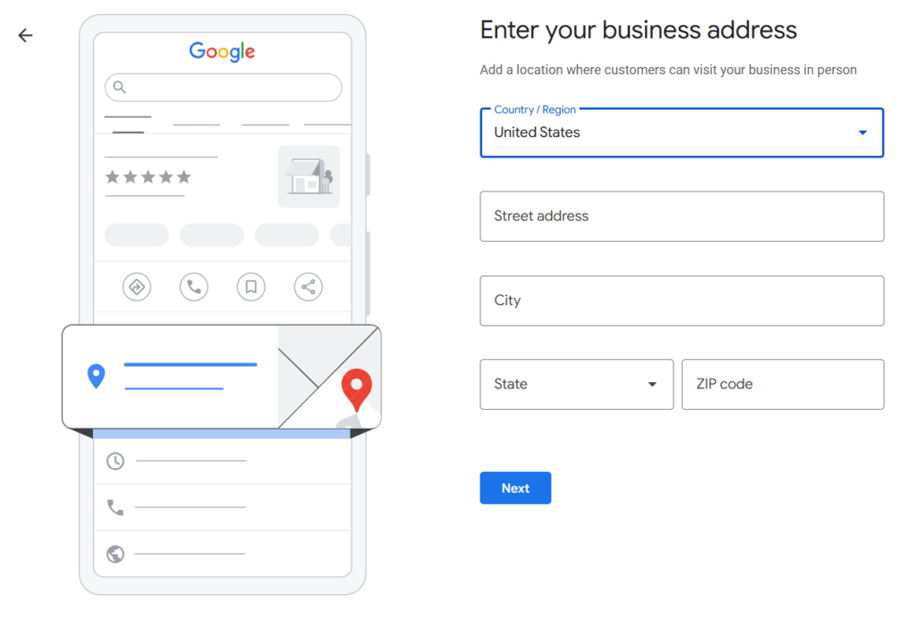 Adding business address to GBP