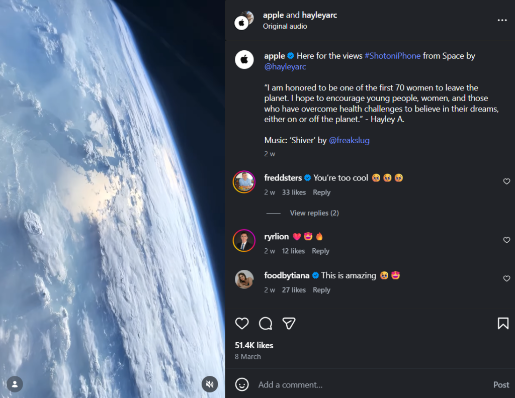 Apple shot on an iphone campaign where they use ugc to promote their product