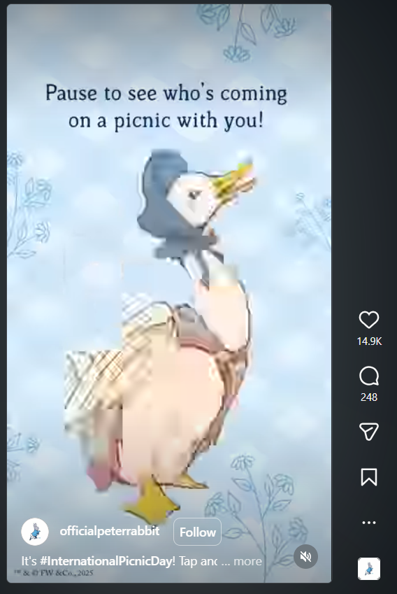 A reel with Interactive elements