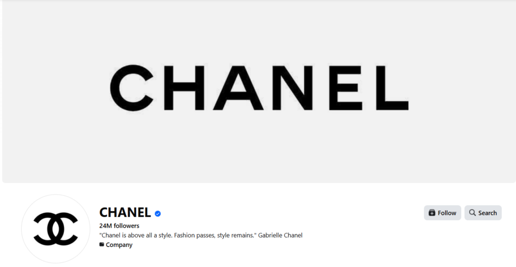 Chanel cover photo in Facebook