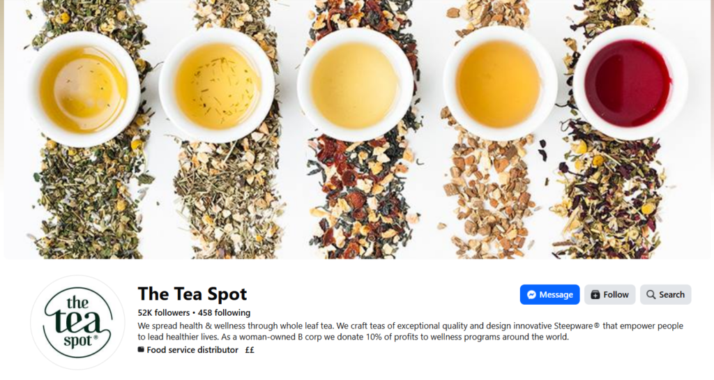 The tea spot vibrant image in Facebook cover image