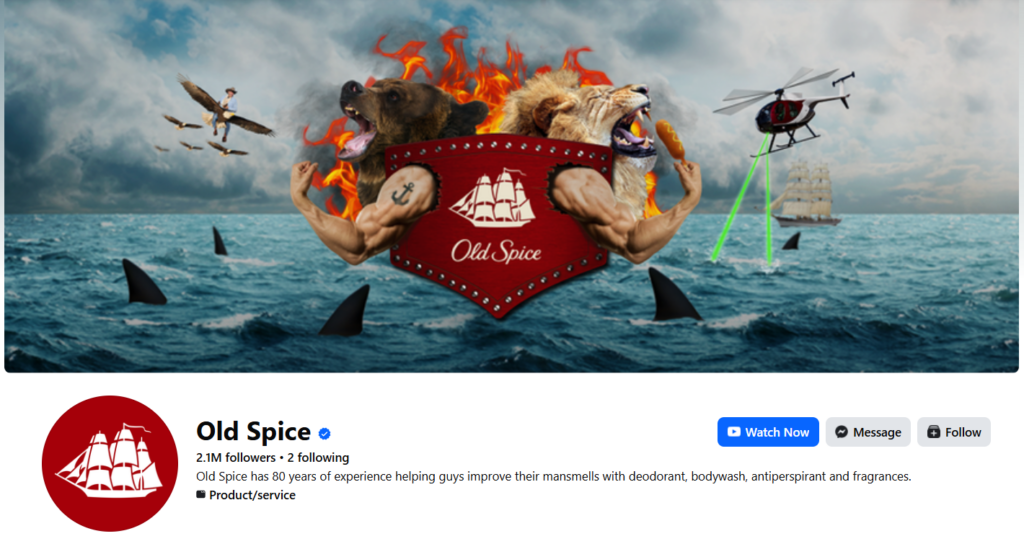 Old spice Facebook page