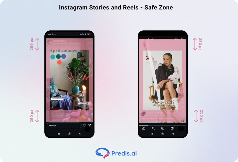 Instagram stories and reels safe zone