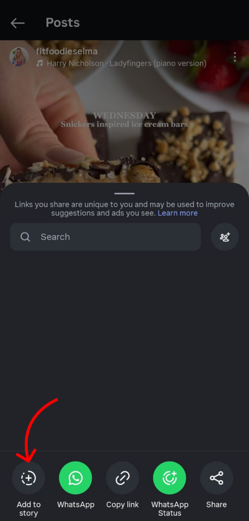 adding story to Instagram