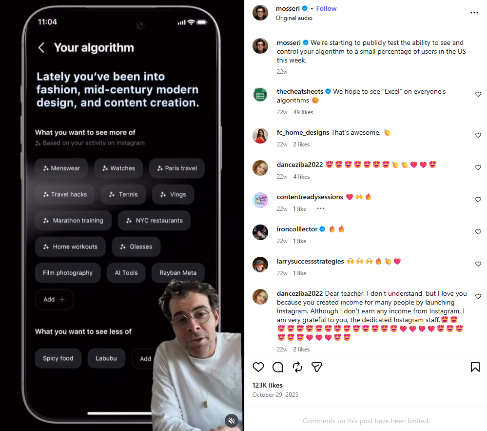 A sneak peek into "Your Algorithm" by Instagram