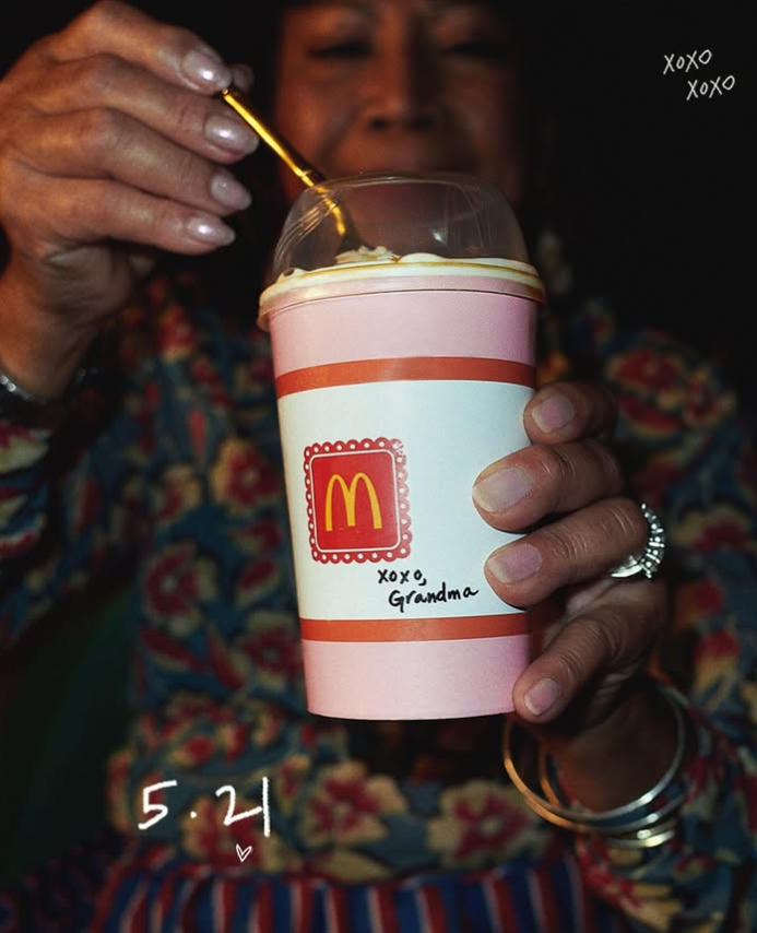 Mcdonalds using high-end neutral colors for their packaging for the grandma mcflurry