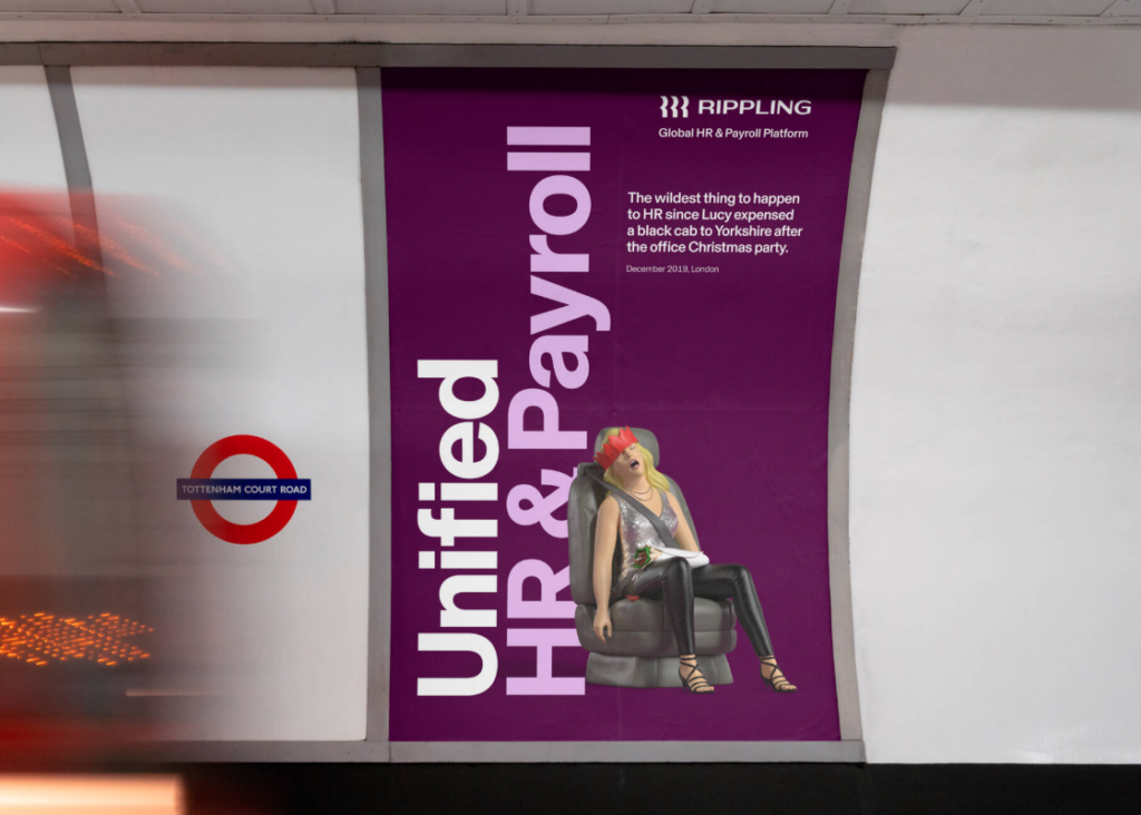 Rippling HR and Payroll platform poster design