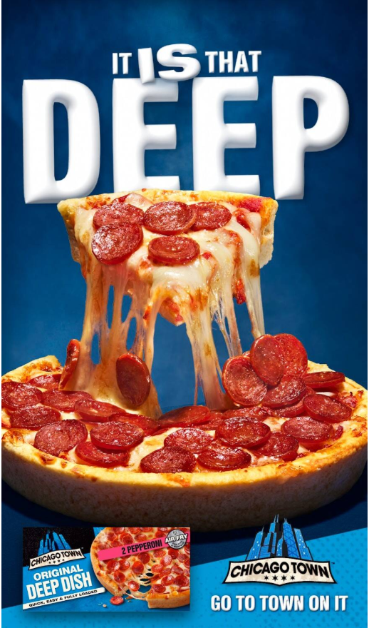 Deep dish pizza poster by Chicago town