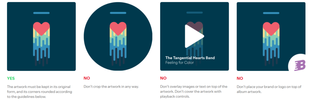 Details about displaying artist metadata on Spotify 