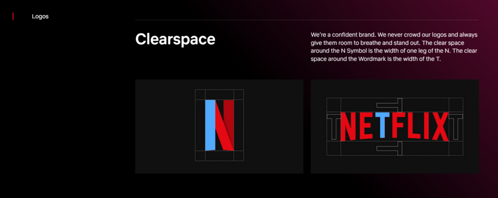 Netflix logo spacing definition
