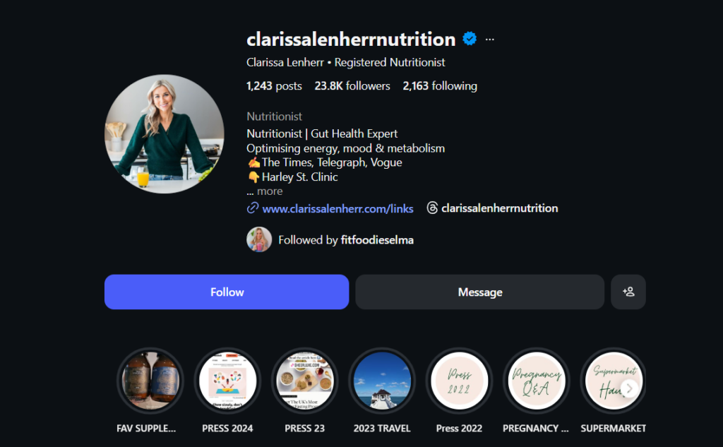 Link in bio placement of creators