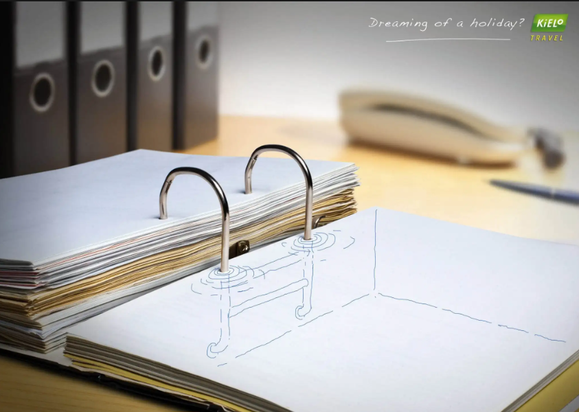 Kielo Travel "Office Binders" print ad