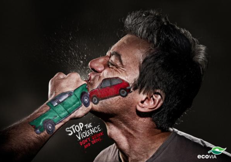 Ecovia "Stop the Violence" print ad