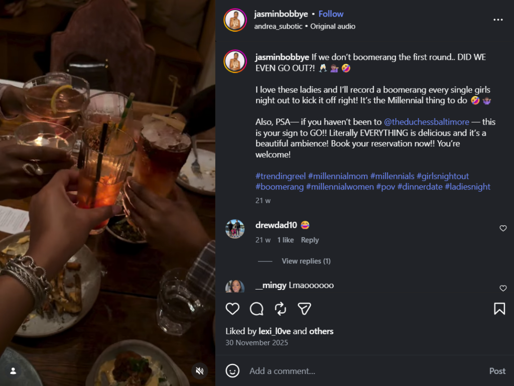 Exemple de boomerang sur Instagram