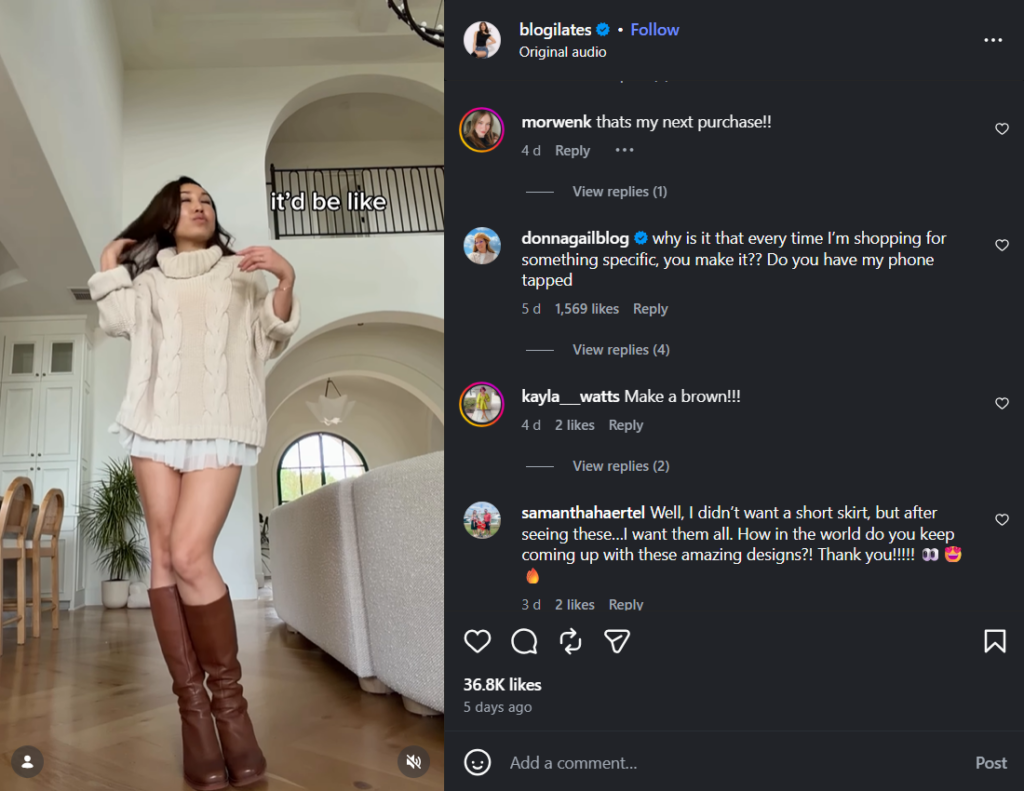 Blogilates Instagram post