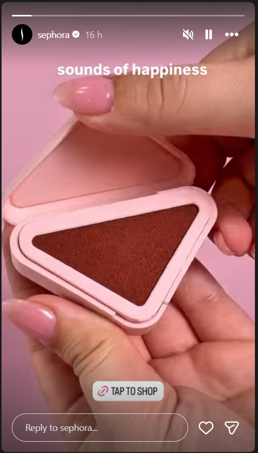 Instagram story sample by Sephora