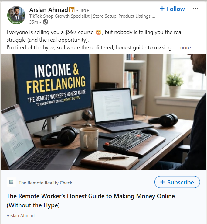 Ungated content for gaining trust on Linkedin