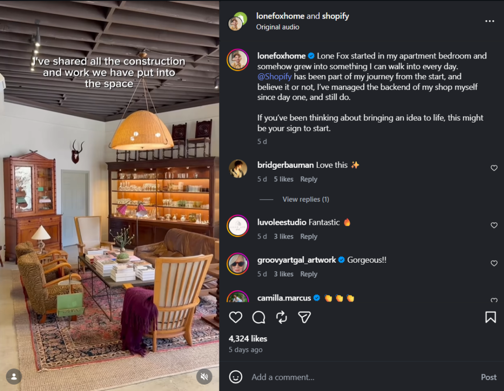 Small creator collaboration by Shopify