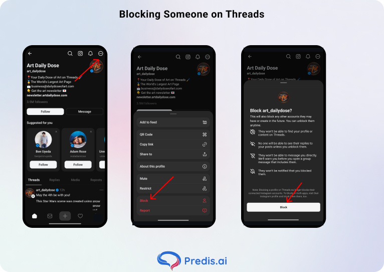Jemanden in Threads blockieren
