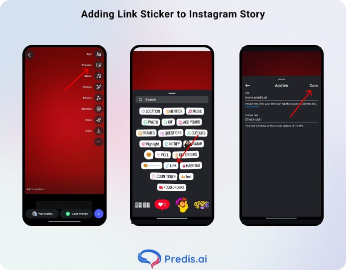 Adding Link Sticker to Instagram story