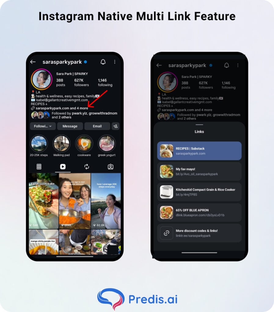 Adding multiple links to Instagram bio