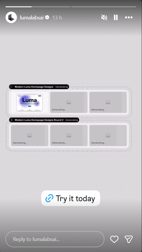 Product demo video story on Instagram