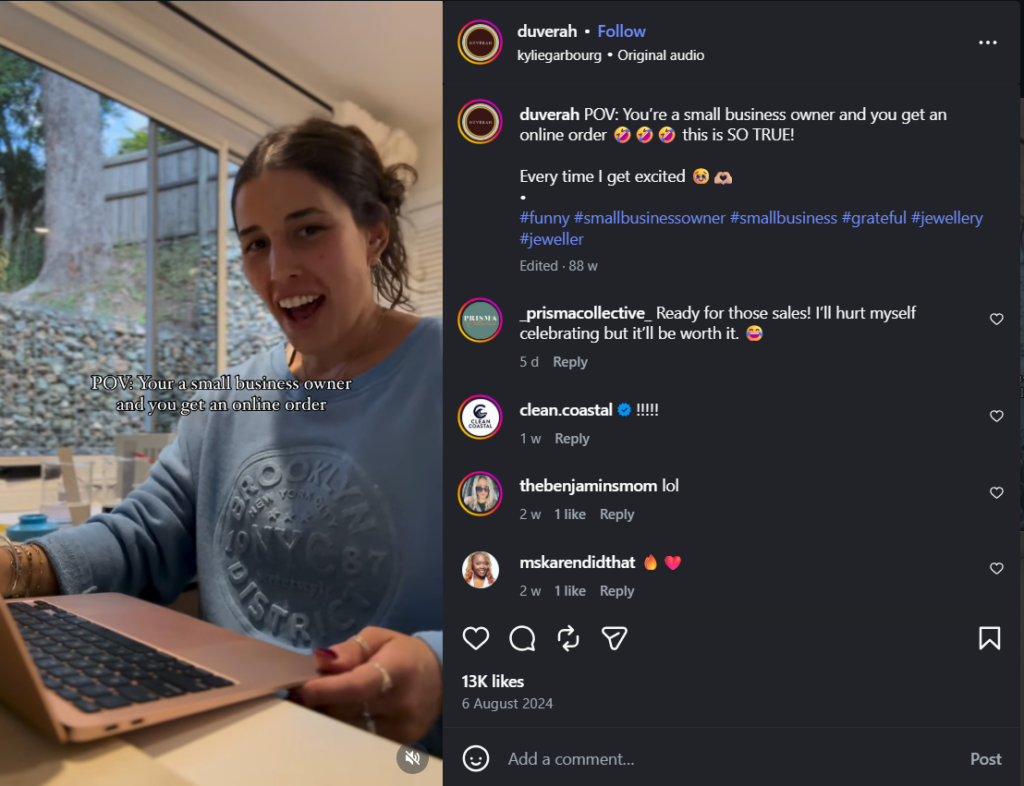 POV-Videobeispiel auf Instagram