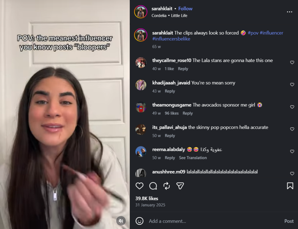 POV-Video auf Instagram