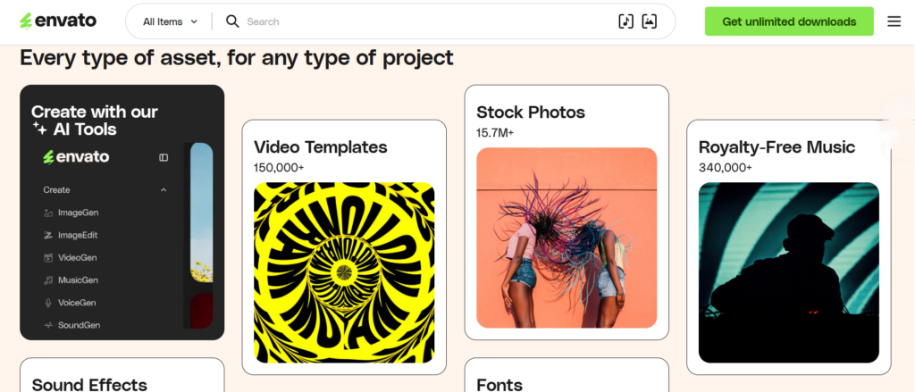 Evanto Homepage