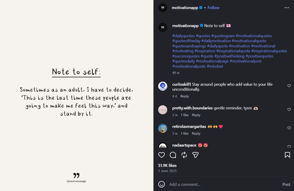 Providing visual break to the users through quotes