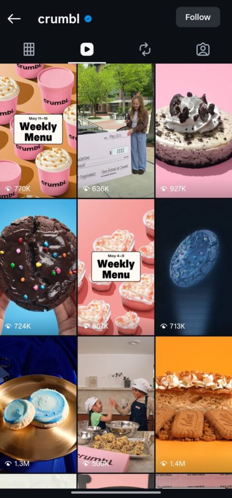 High-resolution images on Instagram reel cobre